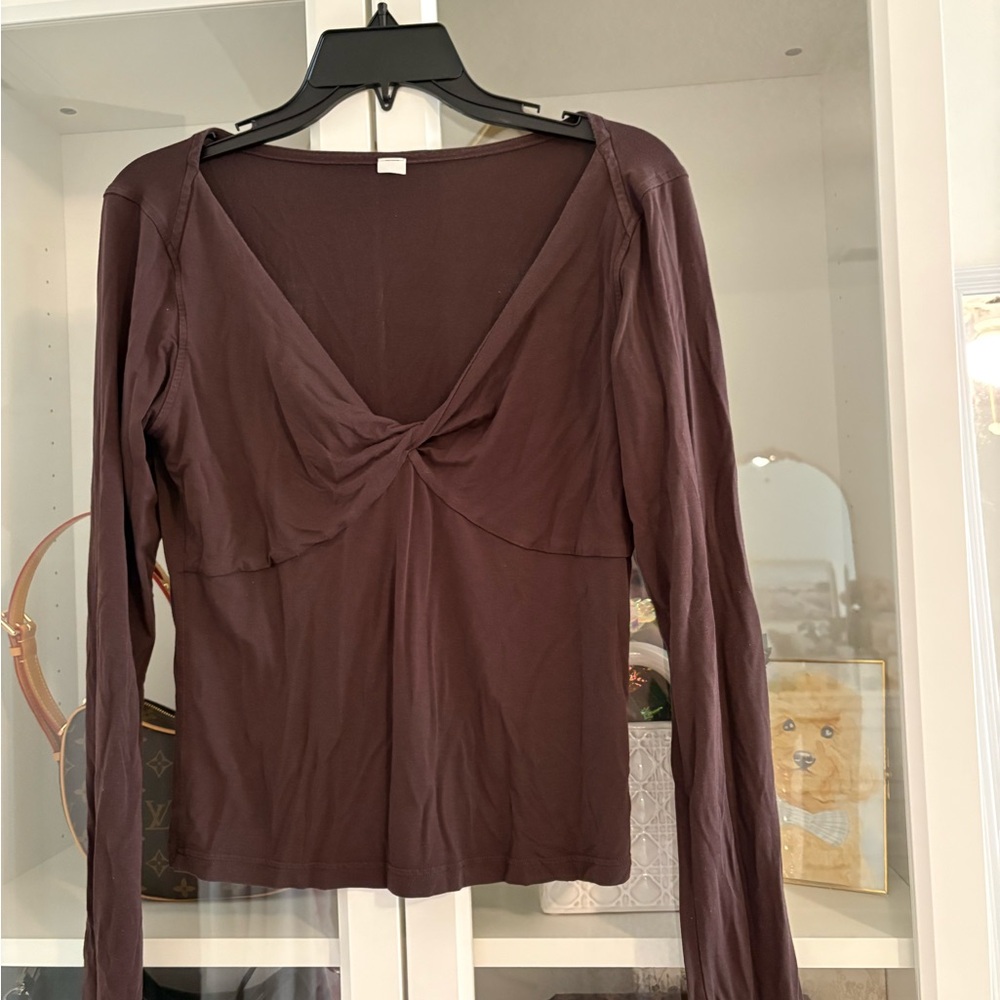 lululemon athletica Brown Long Sleeve Blouse
